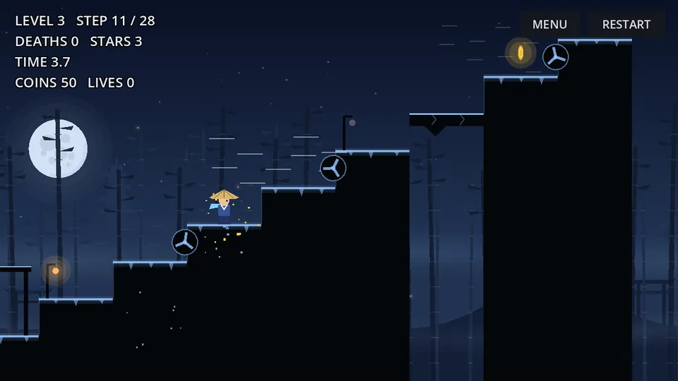 Gameplay in the Moonstone Calm theme